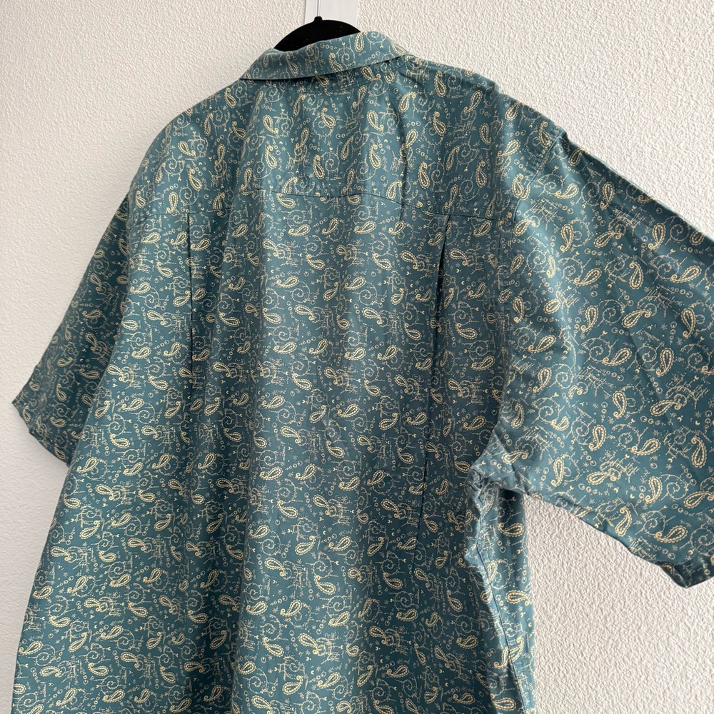 Pendleton Thomas Kay Blue Paisley Short Sleeve Casual Button Down Shirt - Picture 7 of 9